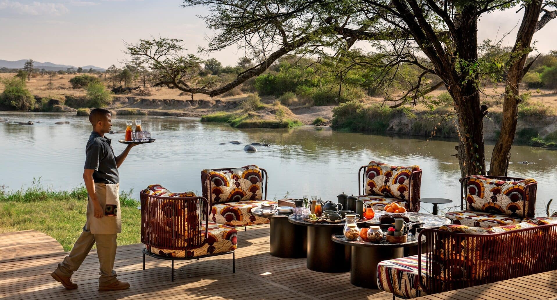 &Beyond Honeymoon Special 9 Serengeti River lodge guest area